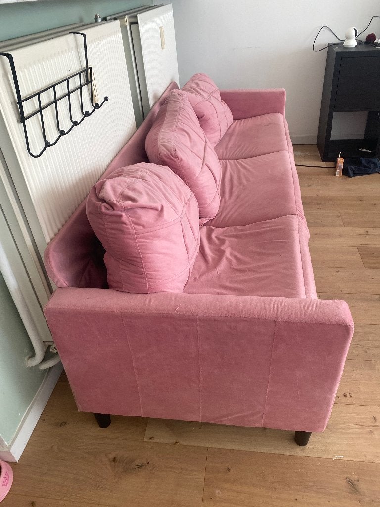 Vidaxl roze zetel, Huis en Inrichting, Ophalen, Zo goed als nieuw, Driepersoons, Rechte bank