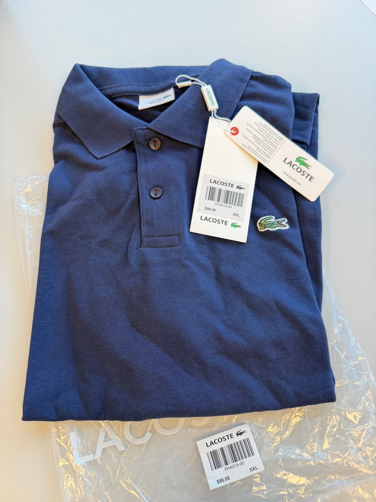 Polo Lacoste Polo PH4014 Bleu XXL 2XL New + Labels, Enlèvement ou Envoi, Neuf, Autres tailles, Bleu