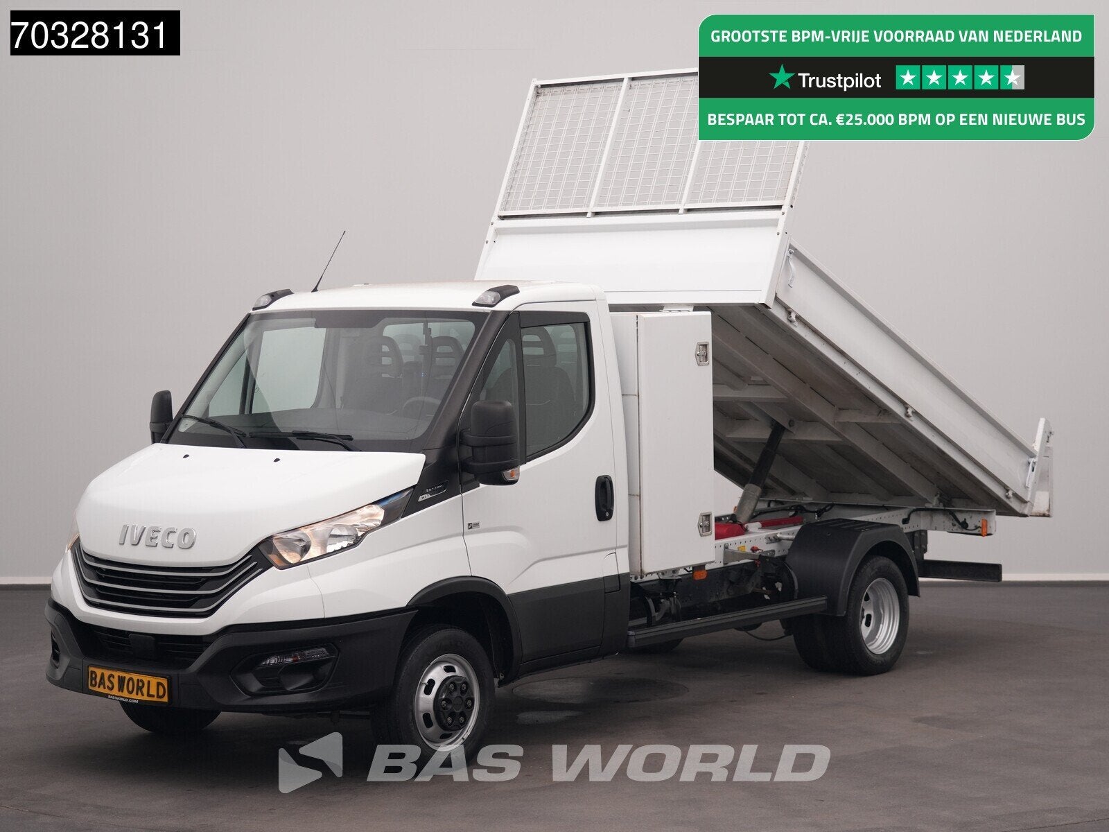 Iveco Daily 35C14 Automaat Dubbellucht Kipper met Kist 3,5t, Stof, Gebruikt, Euro 6, Iveco