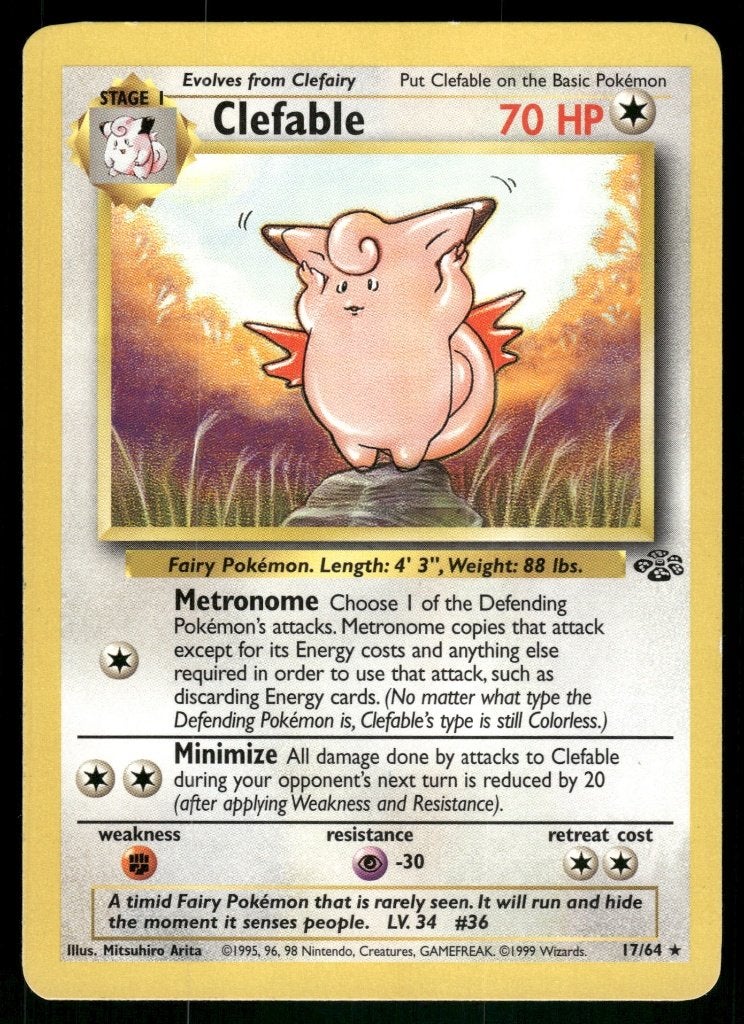 Clefable 17/64 - Jungle (NM), Envoi, Utilisé