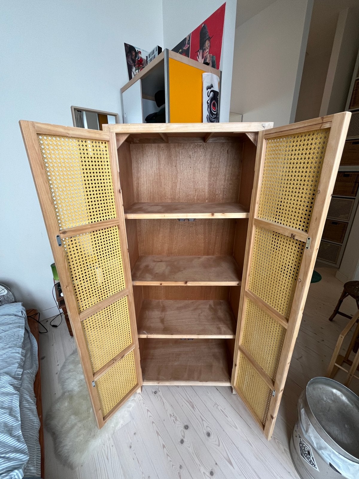Armoire beige à portes tissées, Maison & Meubles, Enlèvement, Comme neuf