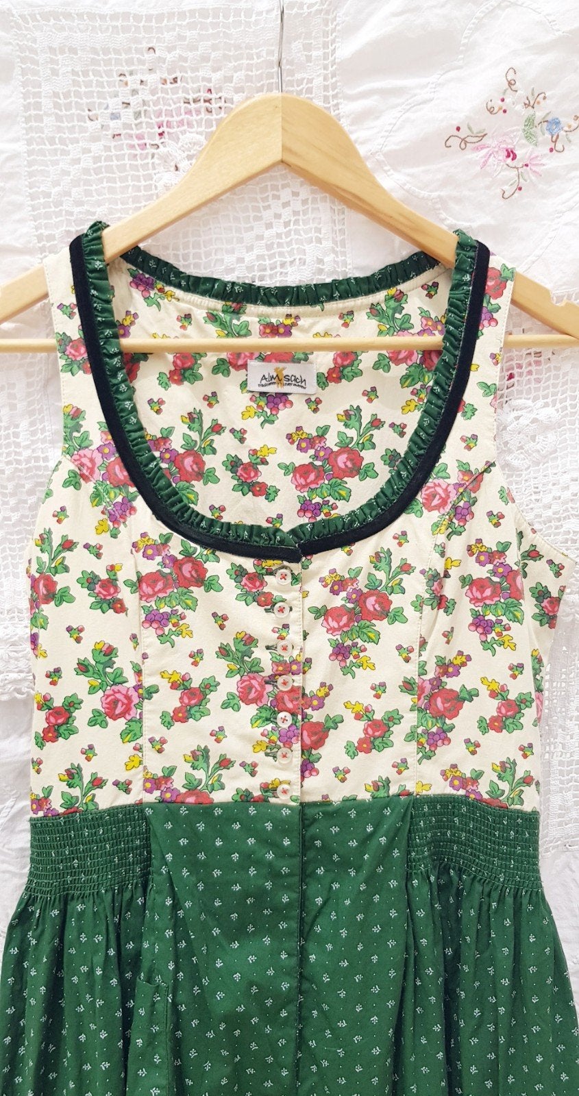 Oostenrijkse vintage jurk 100% katoen  (NUGGET), Antiek en Kunst