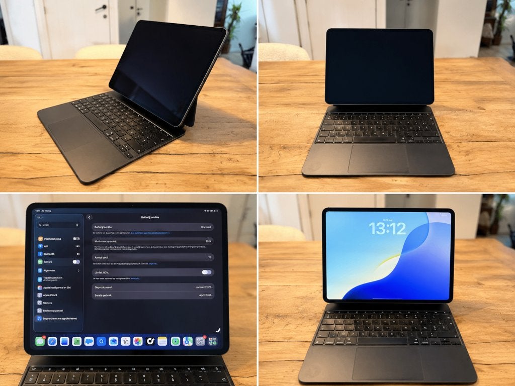 iPad Pro 13″ M4 (2024) 256GB Wi-Fi + Apple Magic Keyboard, Computers en Software, Apple iPads, Ophalen, 13 inch of meer, Zwart