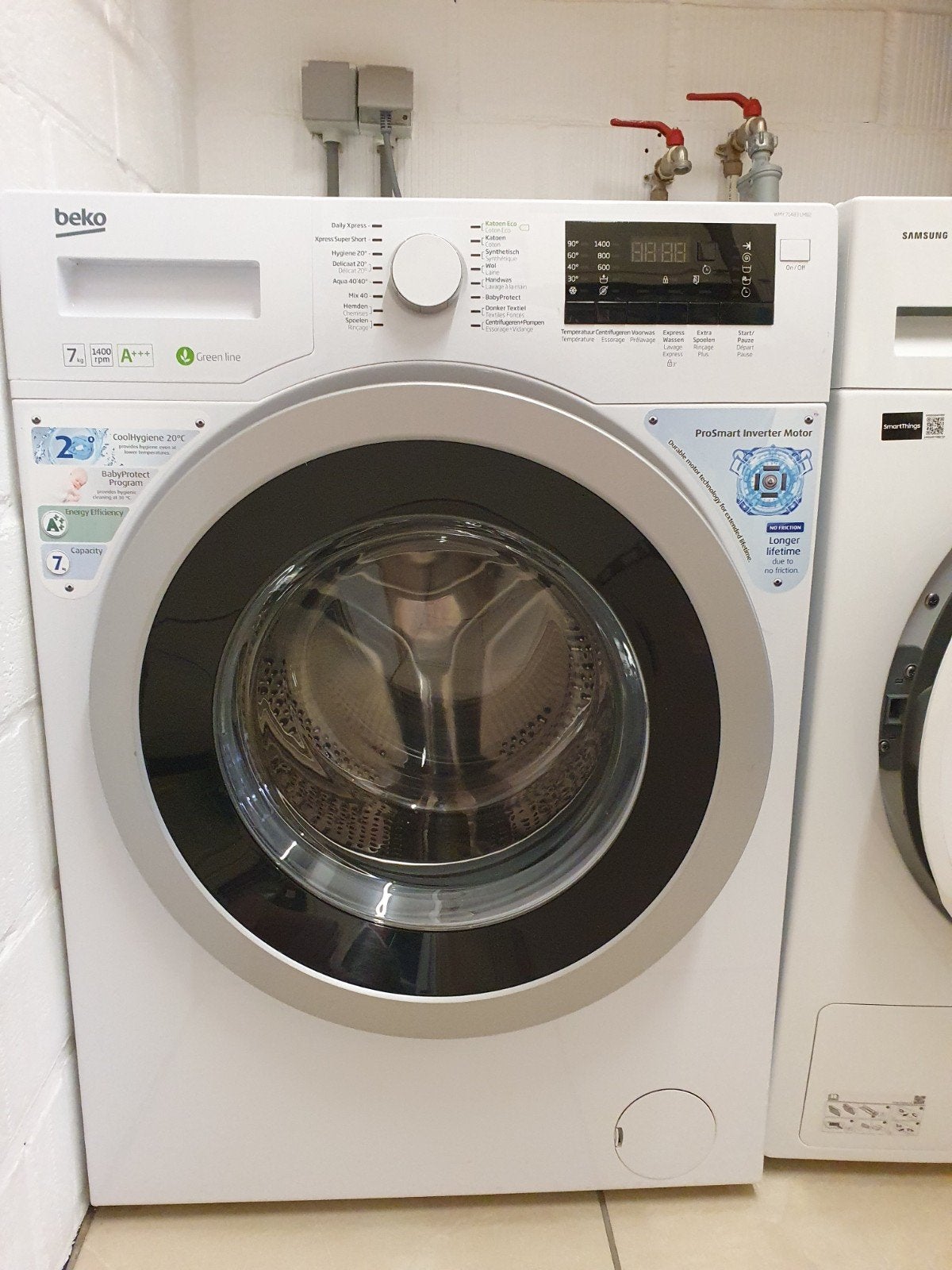 Wasmachine 7 kg, A+++, Inverter motor, 1400 rpm Beko, Elektronische apparatuur, Wasmachines, Ophalen, Gebruikt, Voorlader, Energieklasse A of zuiniger