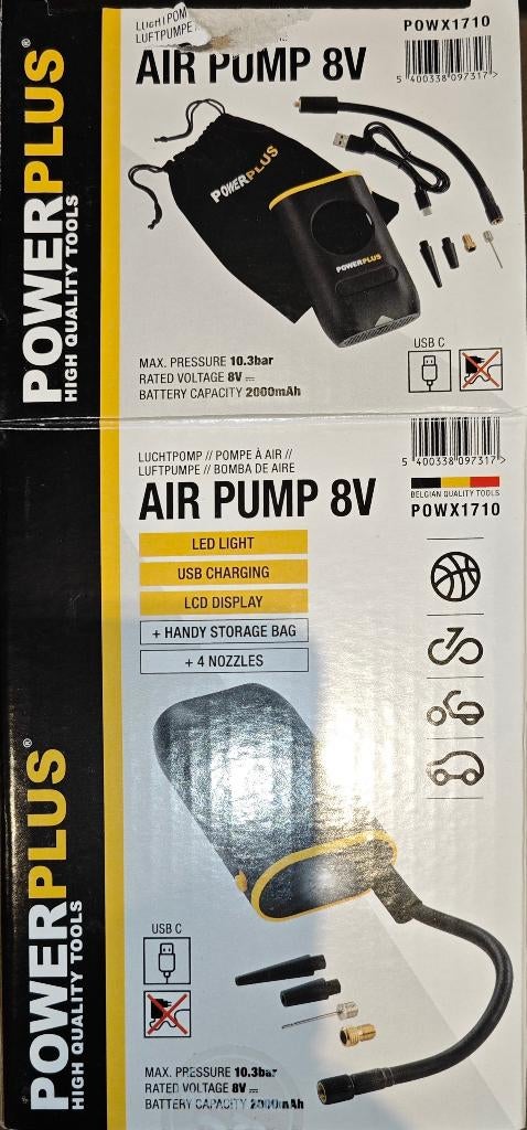 Lucht pomp op batterij, Enlèvement ou Envoi, Neuf, Rechargeable