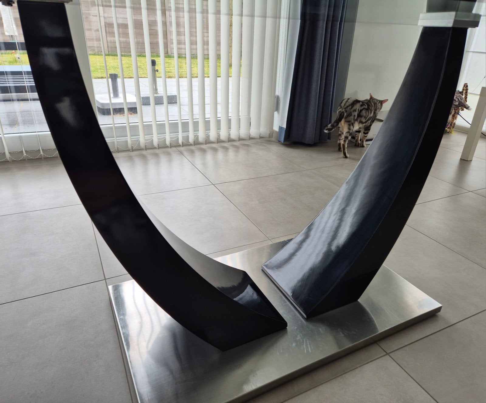 Glazen tafel, Huis en Inrichting, Tafels | Eettafels, Ophalen, Glas