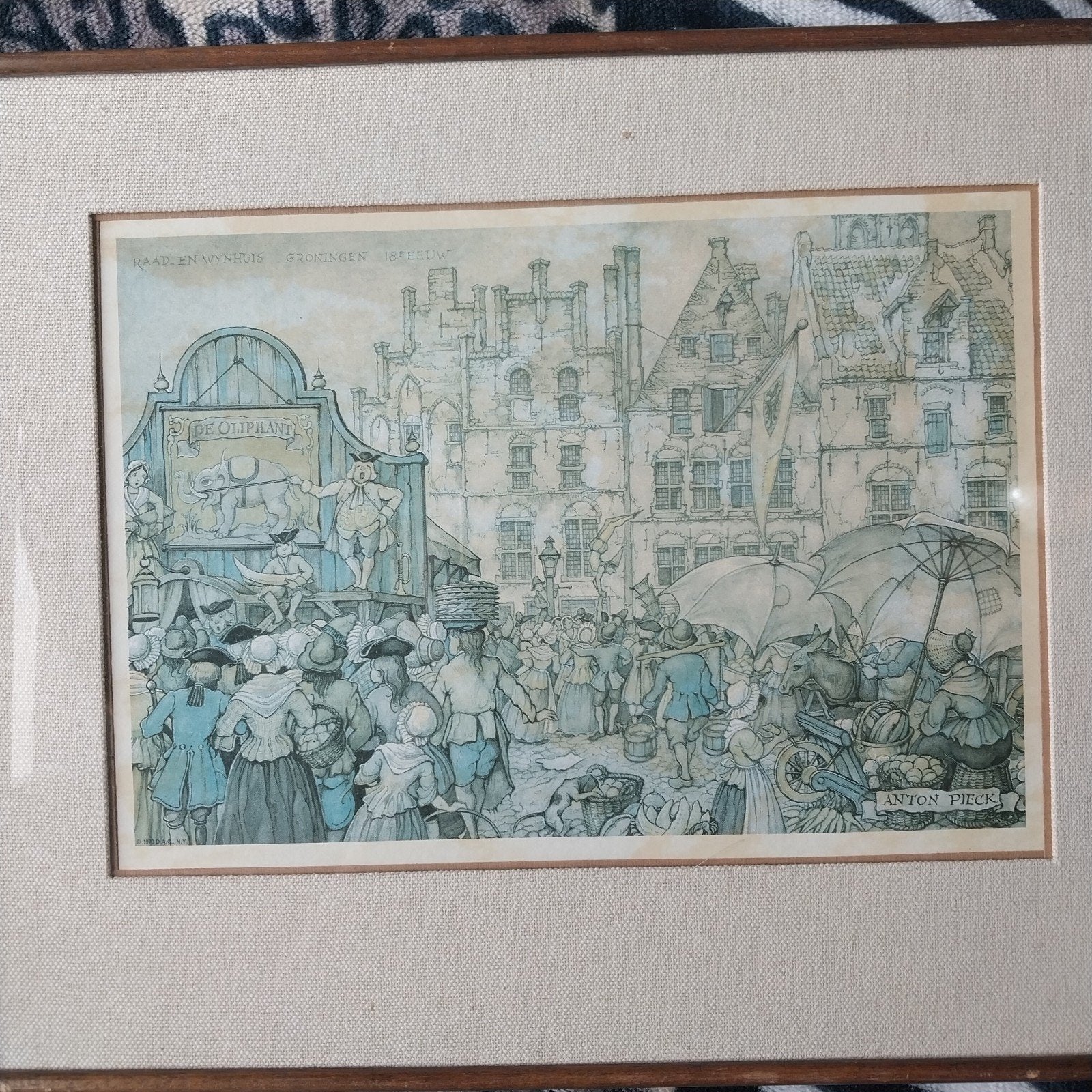 Prachtige set Anton Pieck prenten in lijst – Nostalgische u, Ophalen, Ingelijst