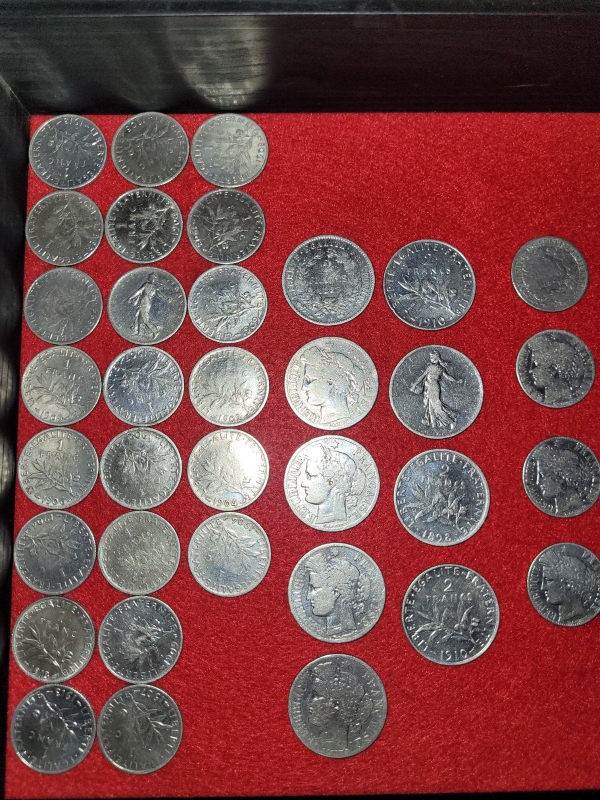 lot 46  zilveren munten België en Frankrijk, Ophalen of Verzenden, Zilver