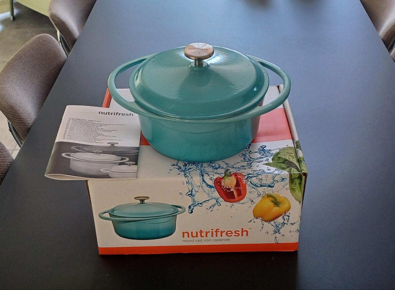 Cocotte/Casserole ronde en fonte, Ophalen, Gietijzer, Braadpan