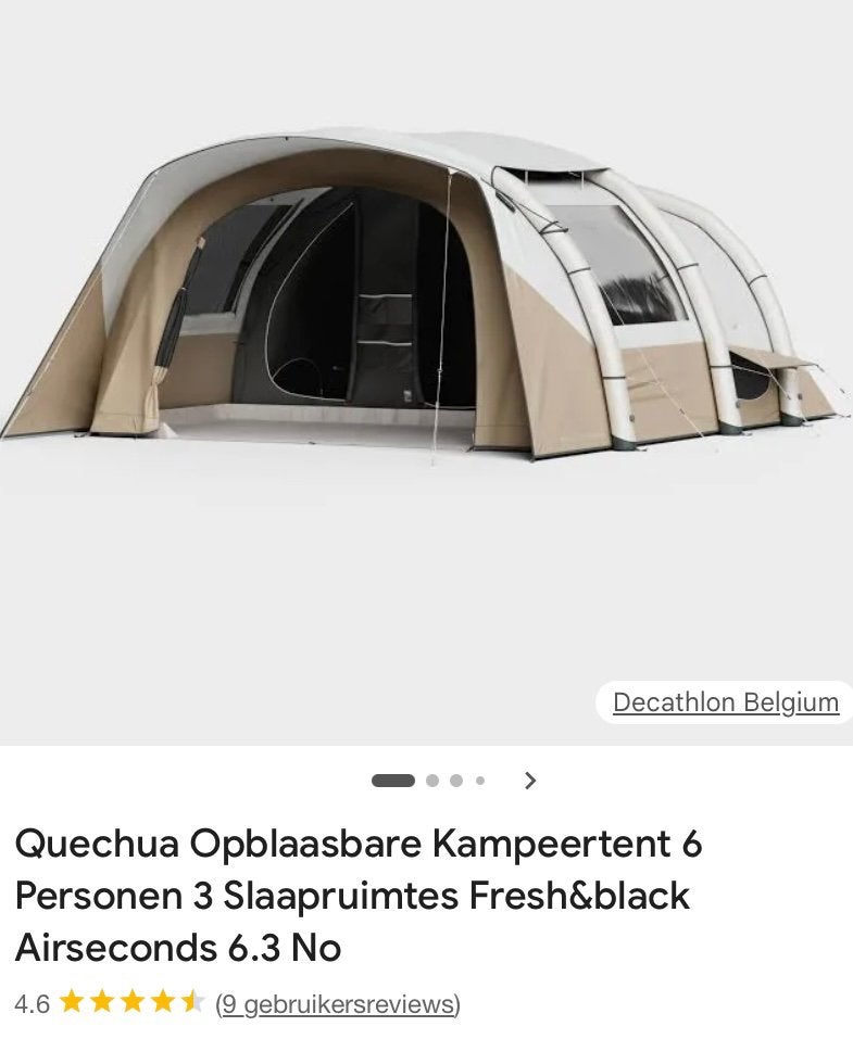 Quechua Opblaasbare Tent Voor 6 personen, Enlèvement, Comme neuf