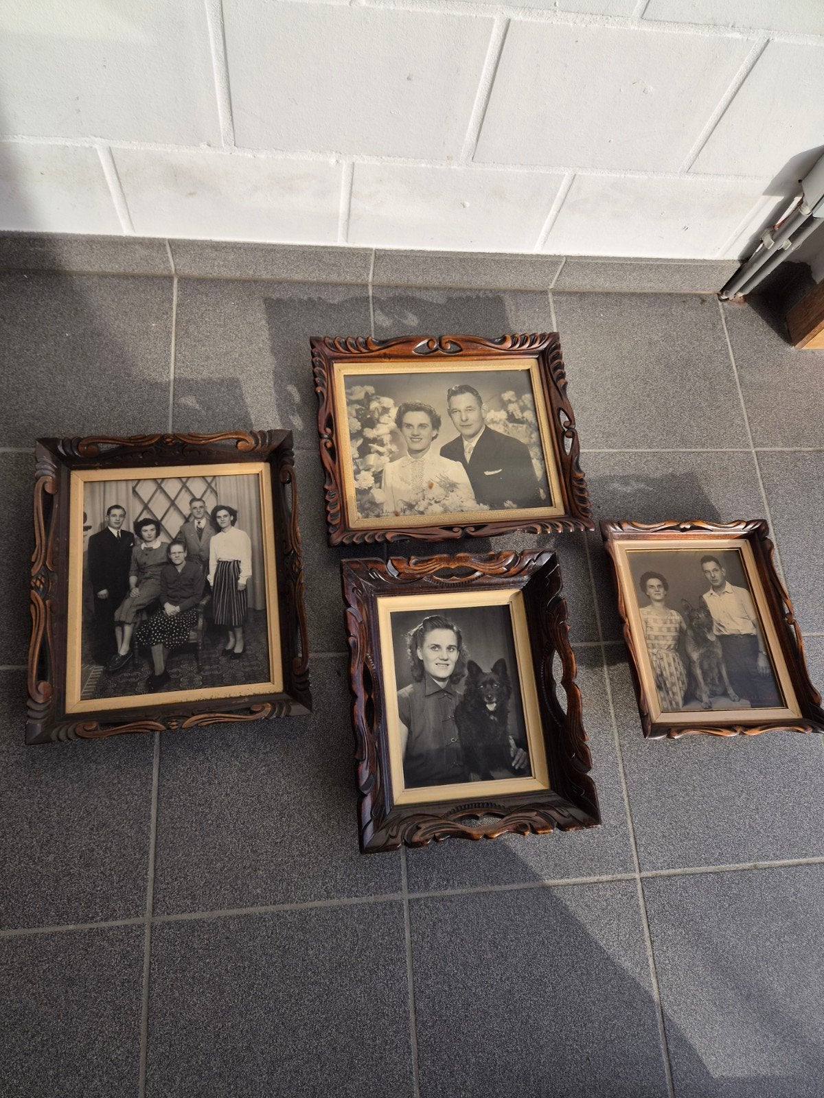 Prachtige set van 4 vintage houten fotolijsten, Ophalen