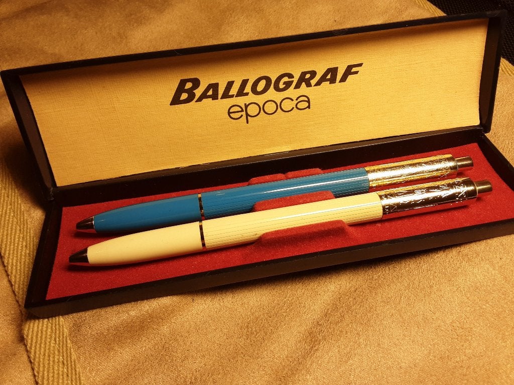 Ballograf Epoca duo set 2x balpen, Verzamelen, Pennenverzamelingen, Gebruikt, Balpen, Met doosje, Ophalen