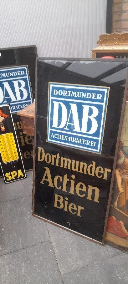 dab bier reclamebord glas, Collections, Enlèvement, Utilisé, Panneau publicitaire