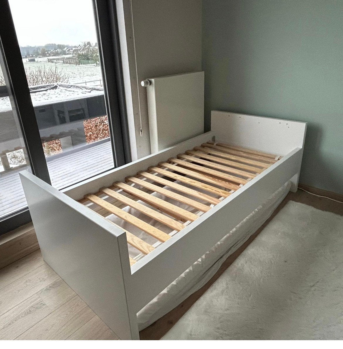 Bopita bed of ombouw babybed, Ophalen, Zo goed als nieuw, Eenpersoons, Wit