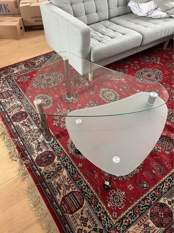 Table basse en verre, à deux niveaux, pivotante, Maison & Meubles, Enlèvement, Utilisé, Verre