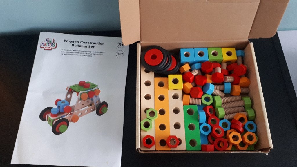 doos houten constructie set Mini Matters, Ophalen of Verzenden, Zo goed als nieuw, Bouwen