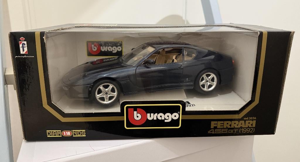 BBurago, Ferrari 456GT (1992) cod. 3036, diamonds collection, Enlèvement, Comme neuf, Voiture, Burago