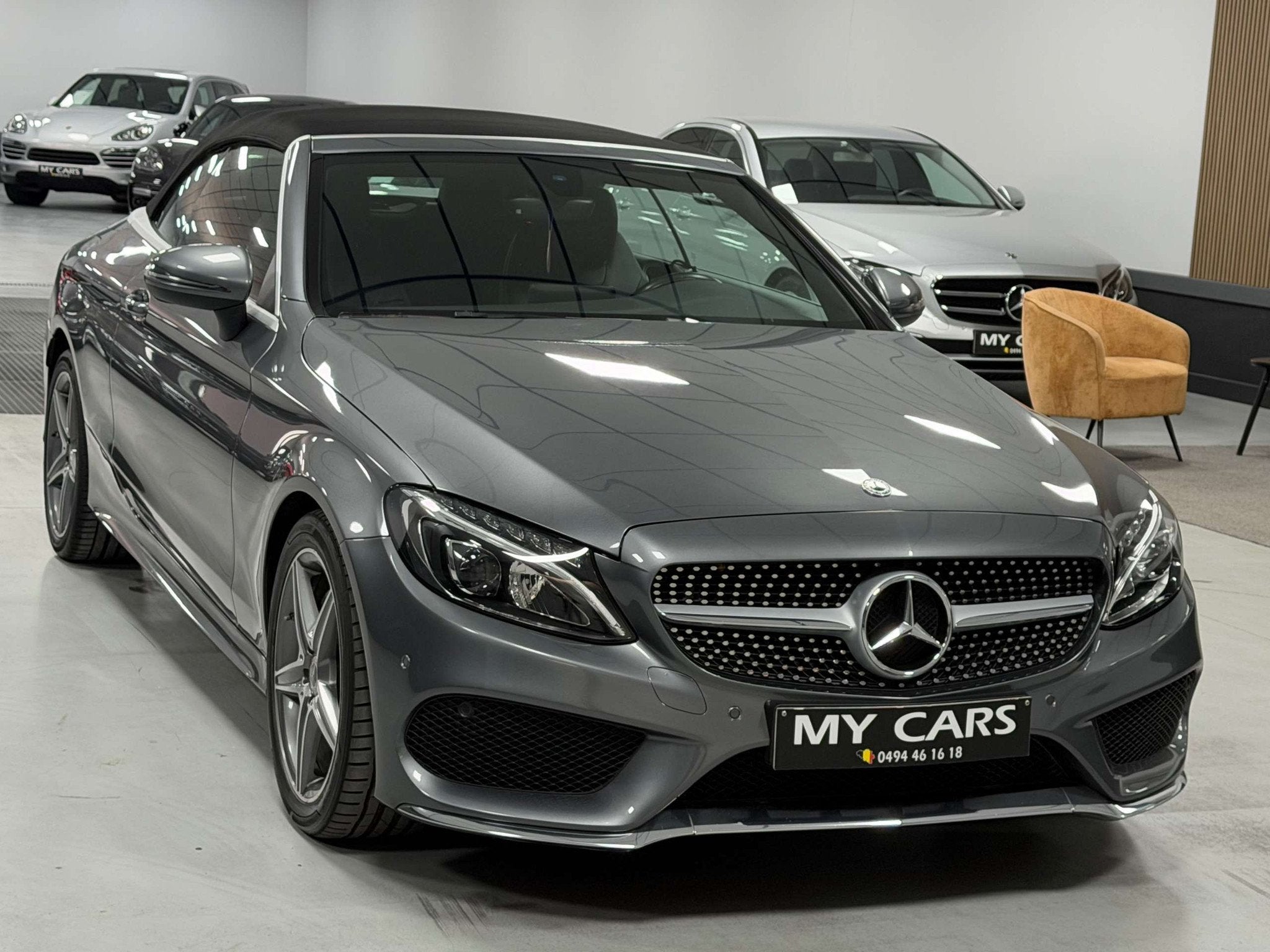 Mercedes-Benz C-Klasse 220 d Cabriolet PACK AMG Airscarf Gps, Autos, Cuir, Argent ou Gris, Achat, Euro 6