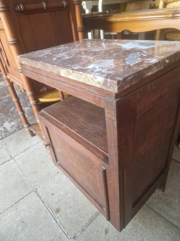 Art Deco hout kastje+marmer61/30/43cm €25 AFGEPRIJSD, Ophalen