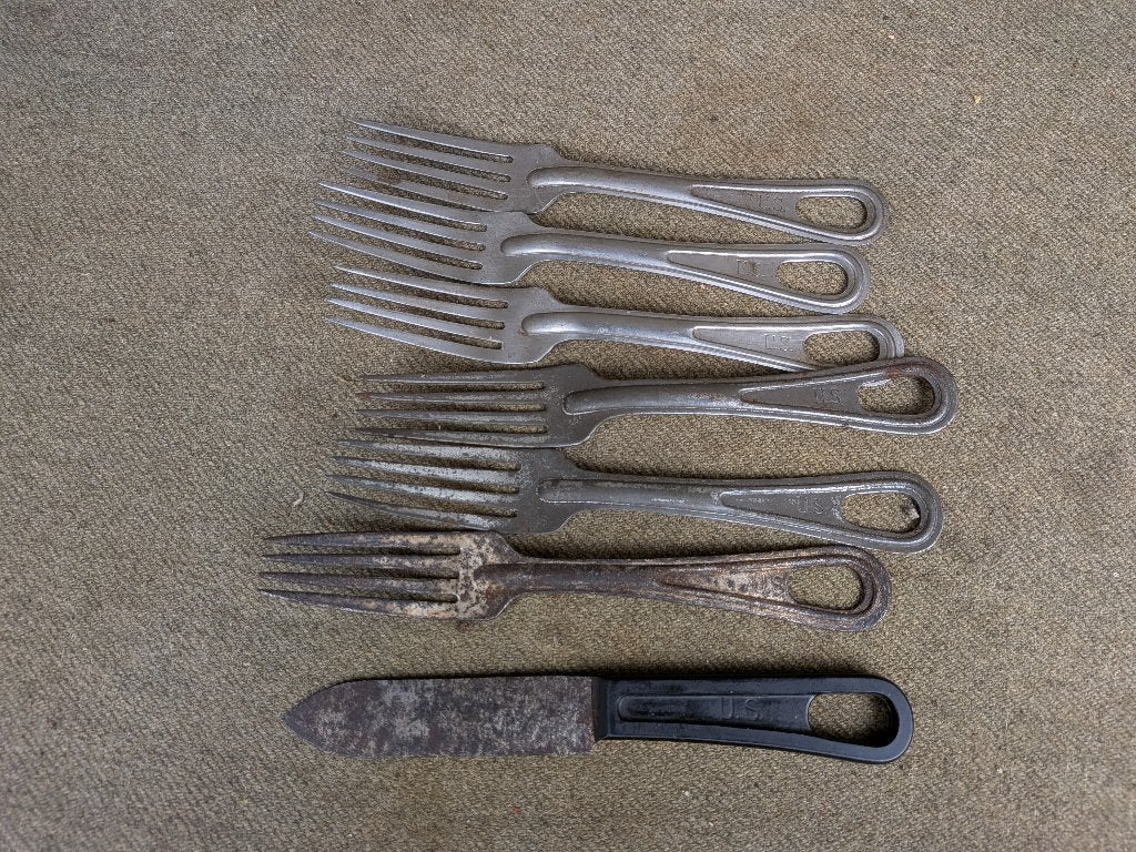 Fourchettes + couteau bakkelite 1941 US ww2, Enlèvement ou Envoi