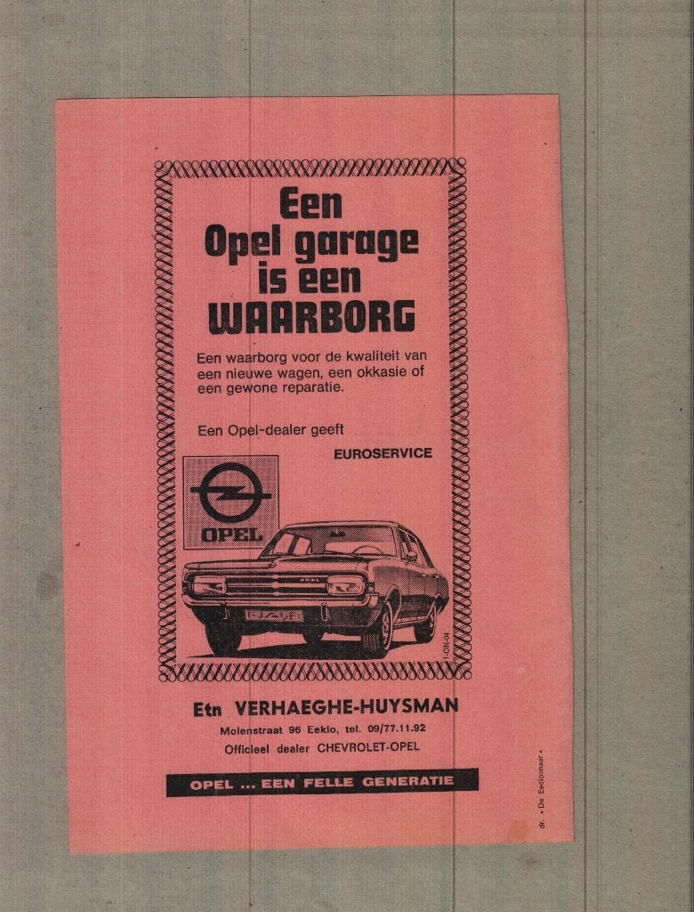 auto - opel, Verzamelen, Merken en Reclamevoorwerpen, Ophalen of Verzenden