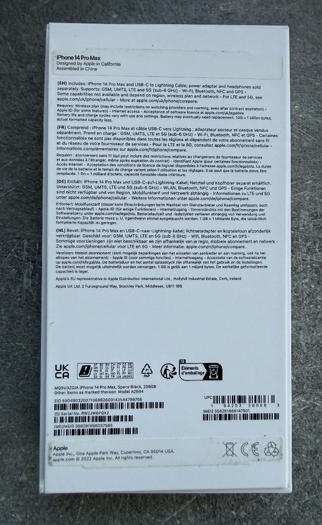 iPhone 14 Pro Max 256 Go Noir (Boîte original + Facture), 256 GB, Enlèvement ou Envoi, Utilisé, Sans abonnement