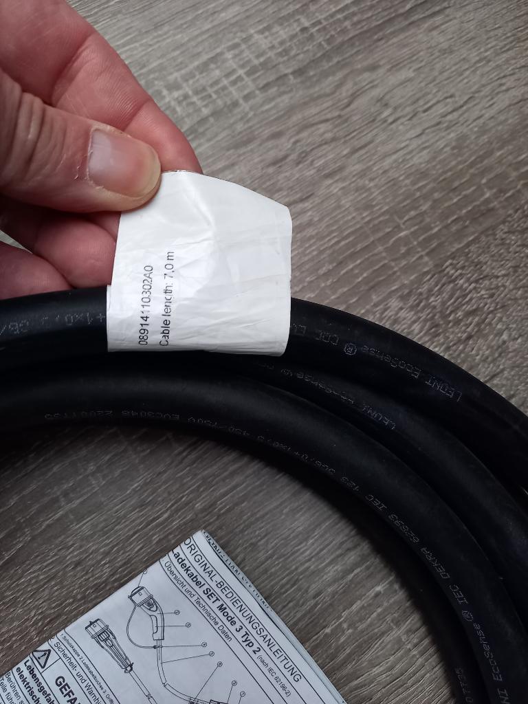 Cable de recharge model 3 type 2 marque HARTING 7 mètres, Enlèvement, Utilisé
