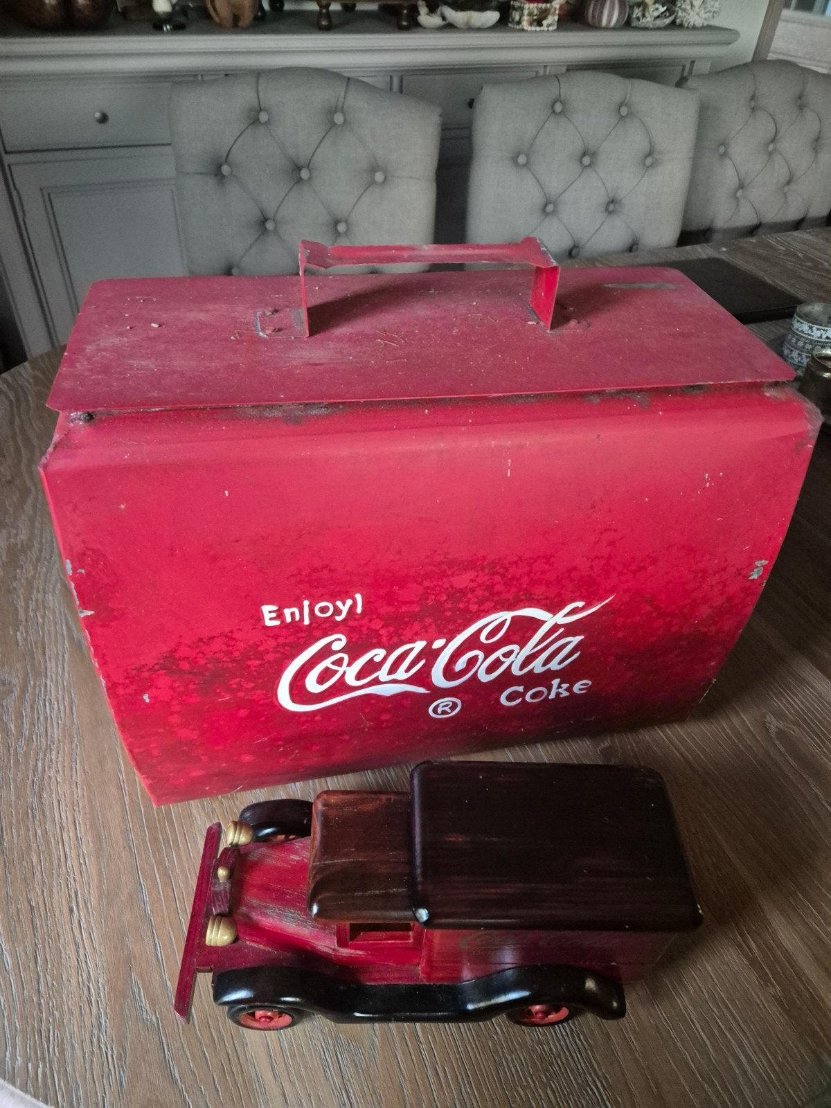 zeldzame verzamelset coca cola vrachtwagen en koelbox, Ophalen of Verzenden