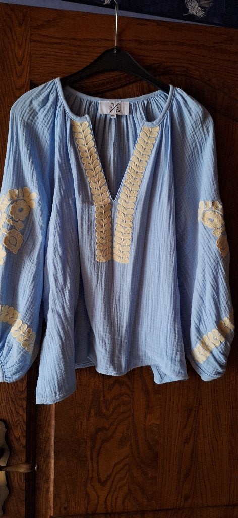 Lichtblauwe blouse maat M/L - nieuw, Vêtements | Femmes, Blouses & Tuniques, Envoi, Neuf, Taille 38/40 (M), Bleu
