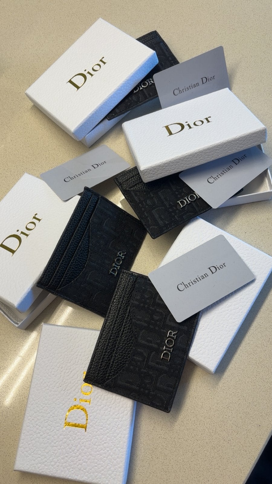Titulaires de cartes Dior, Envoi, Neuf, Noir, Cuir