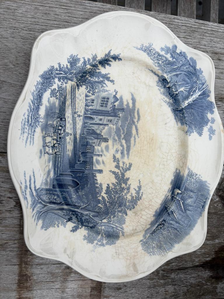 Antieke sierbord/schotelbord, Antiek en Kunst, Antiek | Schalen, Ophalen