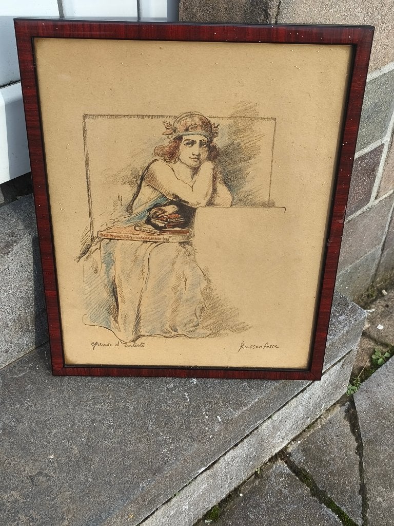 Lithographie épreuve d artiste signe Armand rassenfosse, Antiquités & Art, Enlèvement, Lithographie