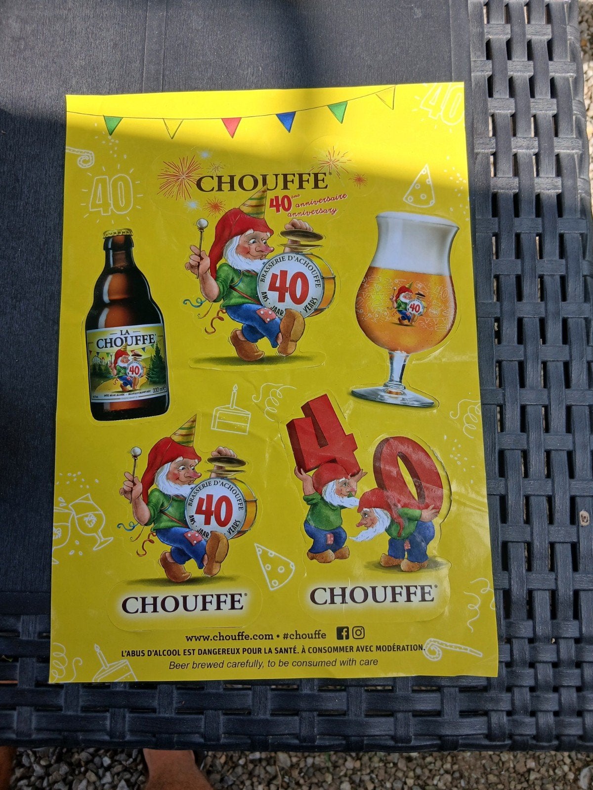 stickers 40 jaar la chouffe, Verzamelen, Biermerken, Ophalen of Verzenden