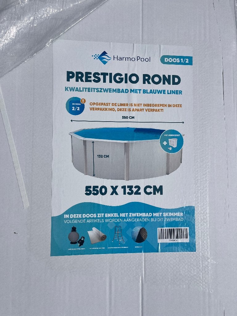 NIEUW op- of inbouwzwembad metaal - rond 5,5 m, Neuf, Piscine intégrée, 300 cm ou plus, Rond