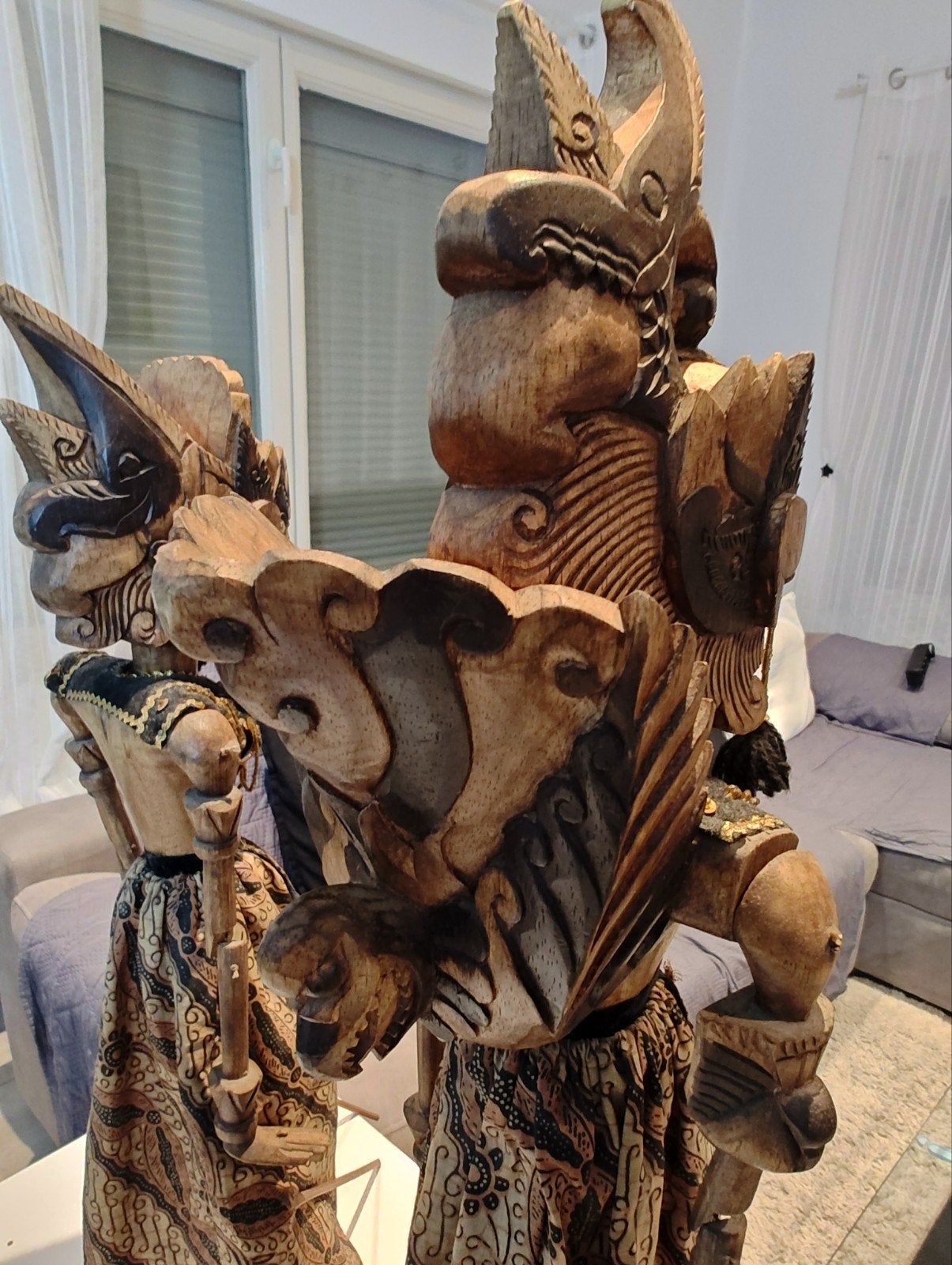 Grote Vintage Indonesische Wayang Golek Poppen (incl. Garuda, Ophalen, Handgemaakt, Hout, Houtsnijwerk
