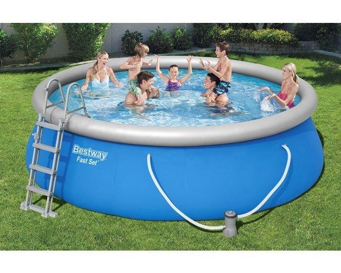 piscine autoportante Bestway 4.56 x 1.22, Tuin en Terras, Zwembaden, Gebruikt, Opblaaszwembad, Rond, 300 cm of meer