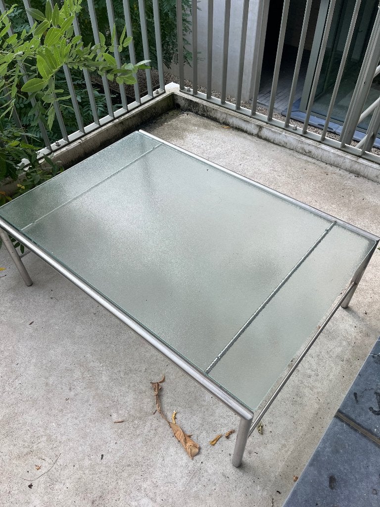 Glazen bijsteltafel, Ophalen, 100 tot 150 cm, 50 tot 100 cm, Zo goed als nieuw