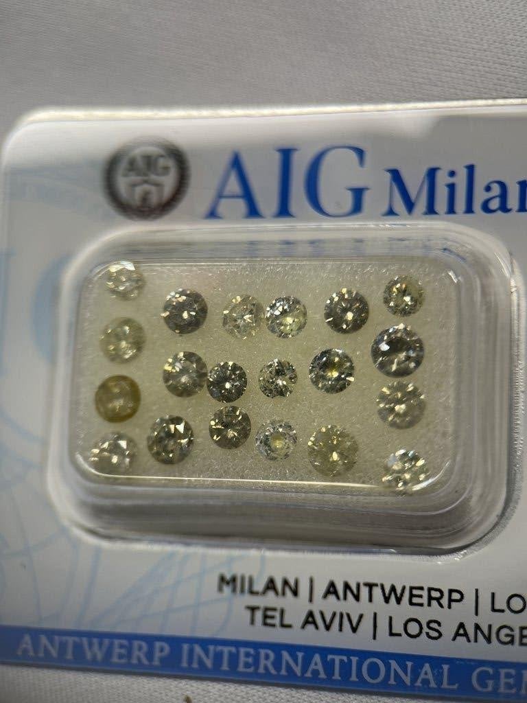 20 ronde brillianten 2.27 ct aig certif. (1358), Ophalen of Verzenden, Nieuw