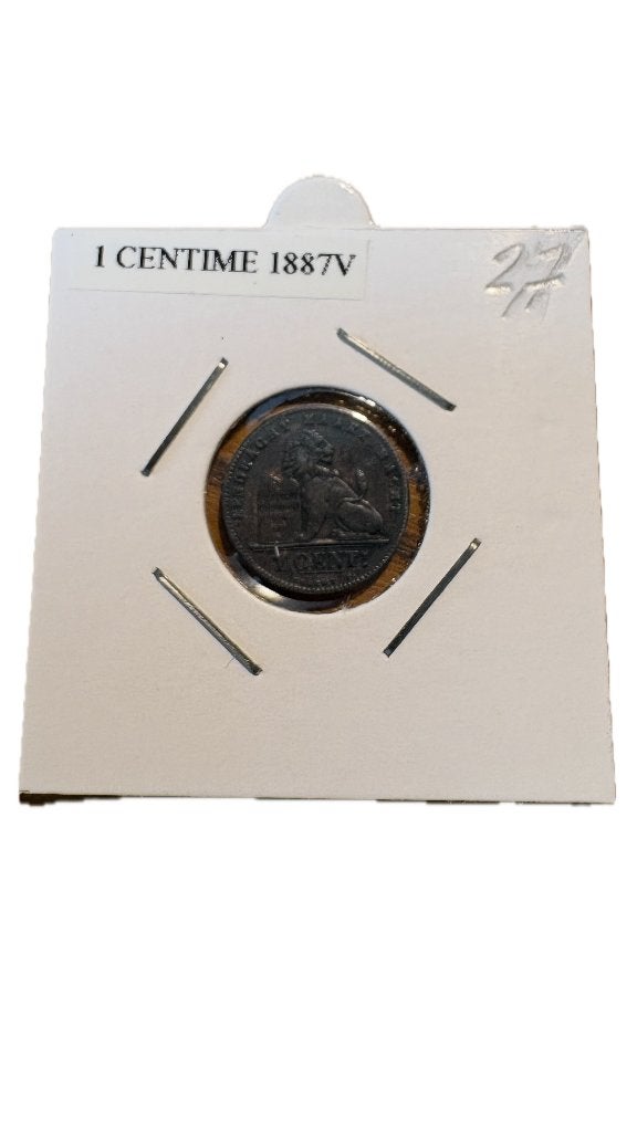 LEOPOLD II: 1 cent 1887V (4), Postzegels en Munten, Ophalen of Verzenden