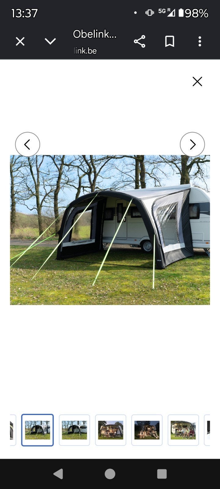 Obelink Sunroof 400 Easy Air Cooldark caravanluifel, Enlèvement, Comme neuf