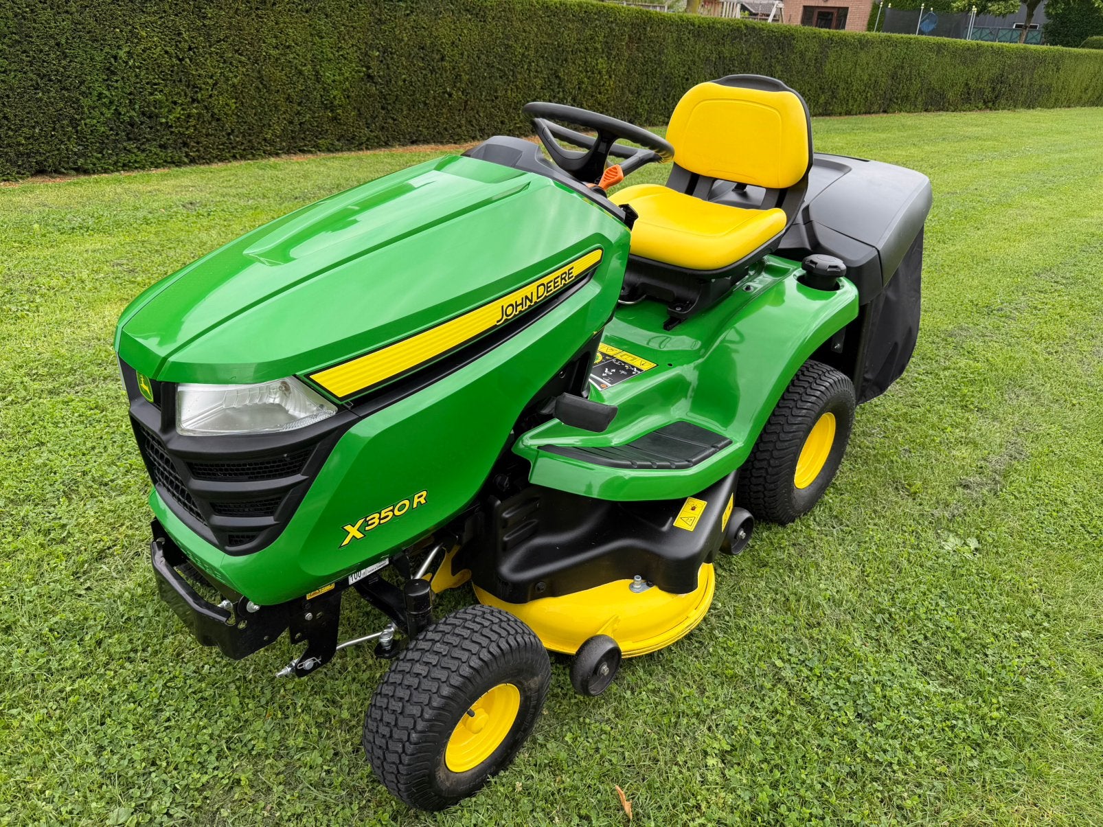 John Deere X350 R met opvangbak / Mulch, Enlèvement, Comme neuf, Bac de ramassage