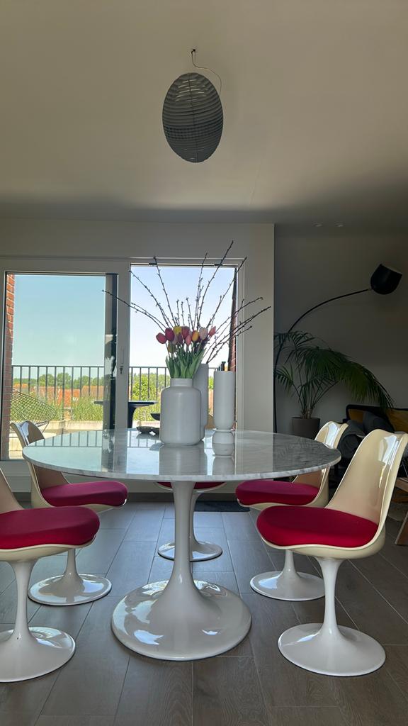 Replica Saarinen tafel & 6 tulip stoelen., Ophalen