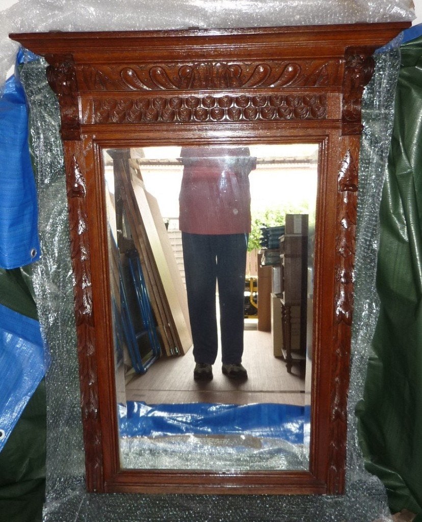 Miroir ancien tête de lion à poser sur une cheminée et autre, Enlèvement, Rectangulaire, 50 à 100 cm, 100 à 150 cm