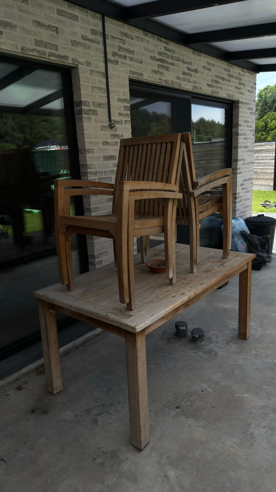 Tuinset Teak, Salons de jardin, Comme neuf, Bois, Enlèvement
