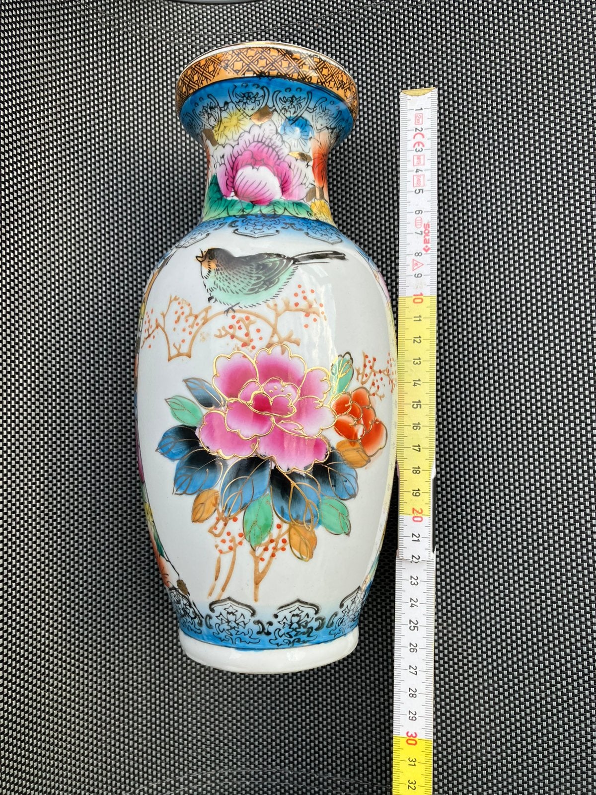 Vase décoratif chinois avec fleurs et oiseaux, Maison & Meubles, Enlèvement ou Envoi, Comme neuf