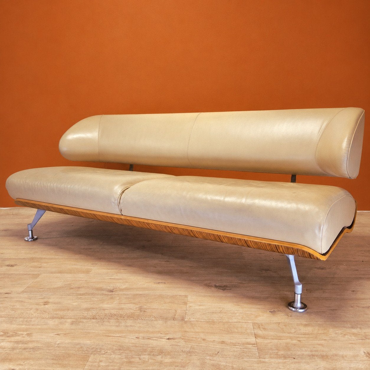 Canapé de surf italien design en cuir blanc/Sofa Frighetto, Enlèvement ou Envoi