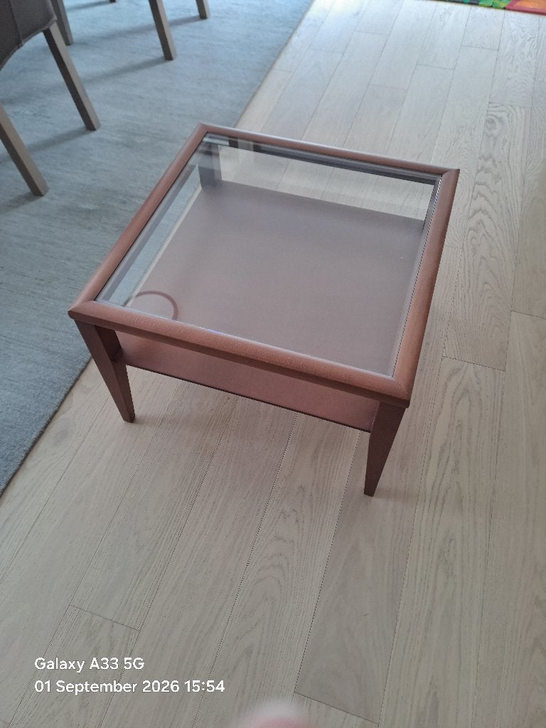 Table basse avec plateau en verre, Neutraal, Cerisier, 50 à 100 cm, Enlèvement