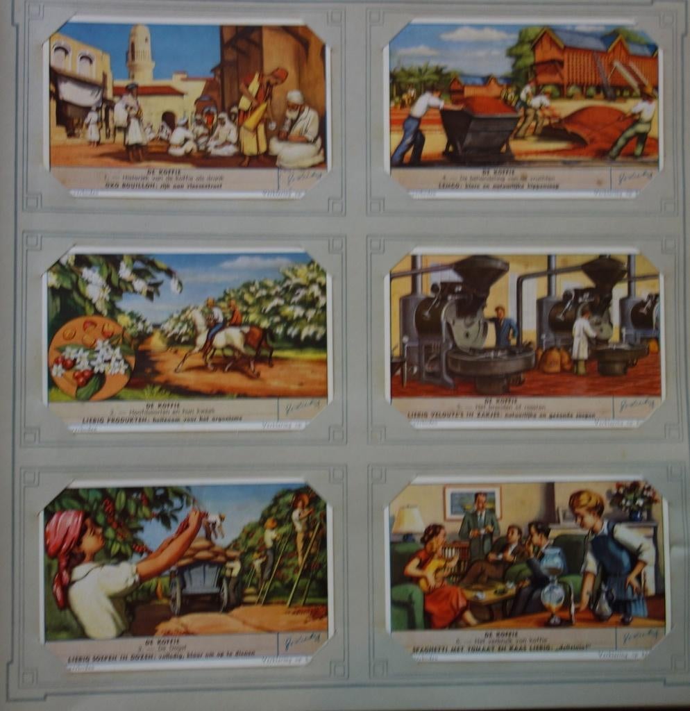 Set Liebig Prenten De koffie (1960)., Ophalen of Verzenden, Zo goed als nieuw, 1940 tot 1960, Prent