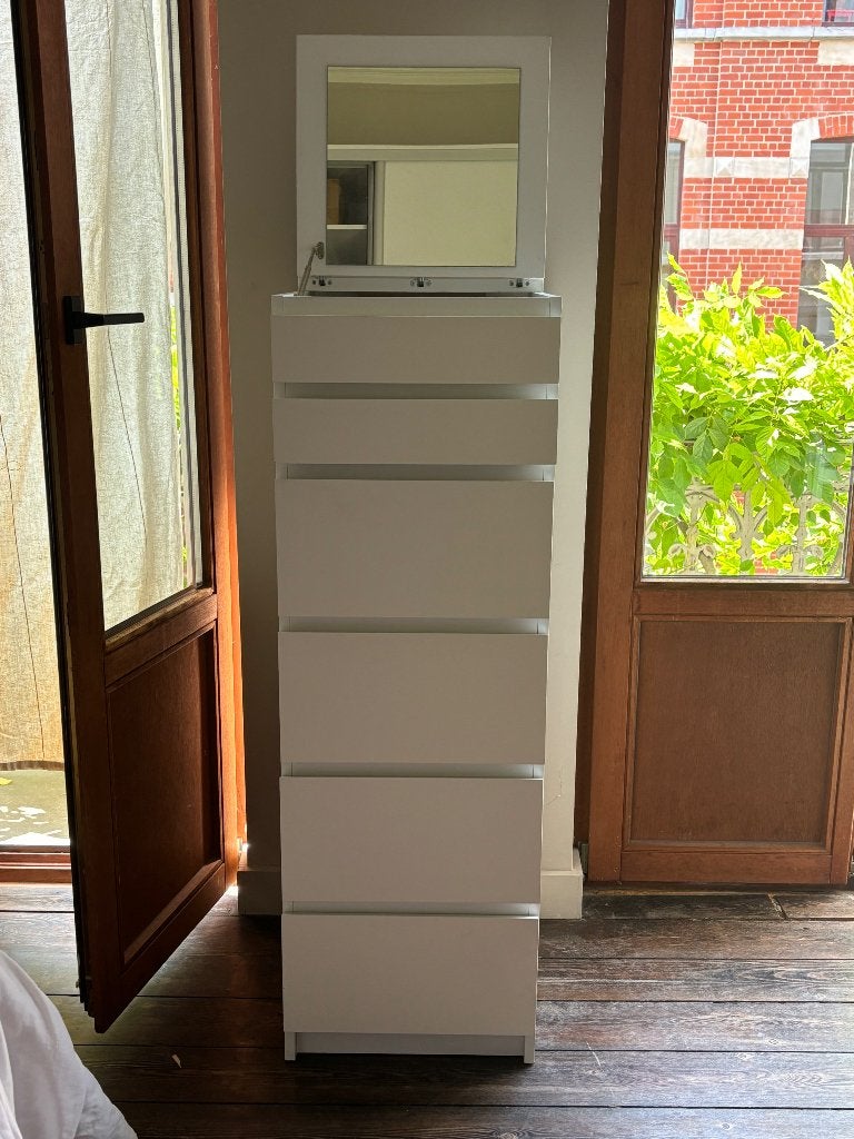 Armoire à tiroirs avec miroir Malm Ikea, Enlèvement, Utilisé