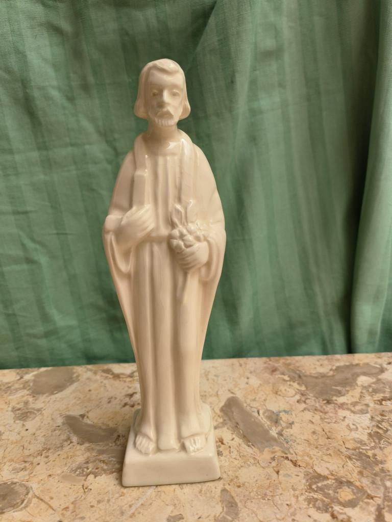 Wit Heilige beeldje van "Sint Jozef" (22cm hoog), Enlèvement ou Envoi, Utilisé, Image, Christianisme | Catholique